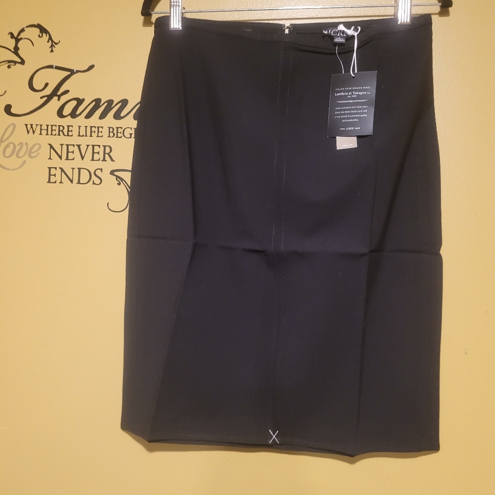 J. Crew Italian Four Season Wool Classic Black Pencil Skirt